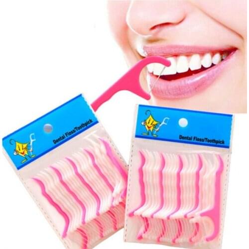 1079 200pcs Disposable Oral Gum Teeth Clean Care Floss Thread Dental Nylon Wire Flosses Plastic Tooth Picks