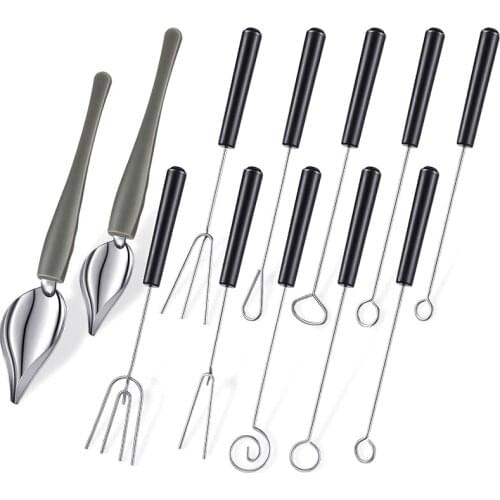 12 Pieces Candy Dipping Tools Set Included Chocolate Dipping Fork Spoons Culinary Decorating Spoons Chef Art Pencil