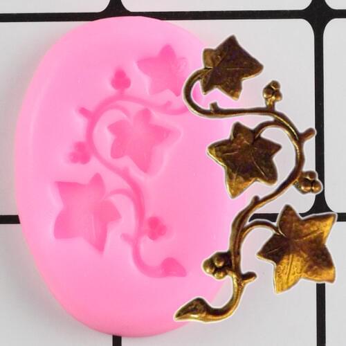3D Ivy Vine Cake Border Silicone Mold Leaves Cupcake Fondant Molds DIY Cake Decorating Tools Candy Clay Chocolate Gumpaste Mould