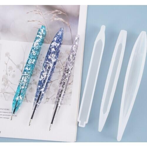 5 Pcs DIY Crafts Crystal Epoxy Resin Mold Ballpoint Pen Casting Silicone Mould F3MF