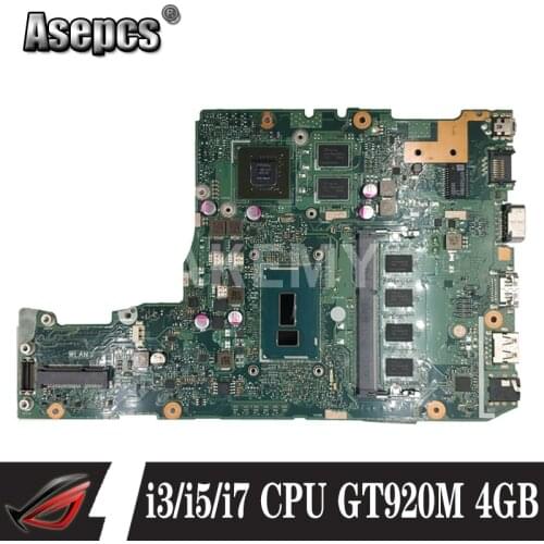 Akemy X302LJ MAIN_BD._4G i3/i5/i7 CPU GT920M V2G 90NB07V0-R00010 Motherboard For Asus X302LA X302LJ Laptop Mainboard 100% Tested
