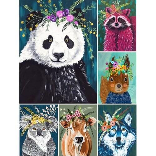 5D DIY Diamond Painting Animals Dog Panda Cross Stitch Kit Full Drill Embroidery Mosaic Art Picture of Rhinestones Decor Sale