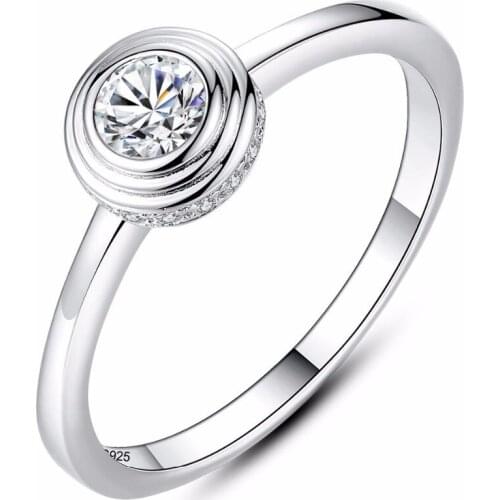 Authenic 925 Silver Wedding Rings For Lady High Quality Cubic Zirconia Jewelry Bague Bijoux Femme Engagement Ring Accessories