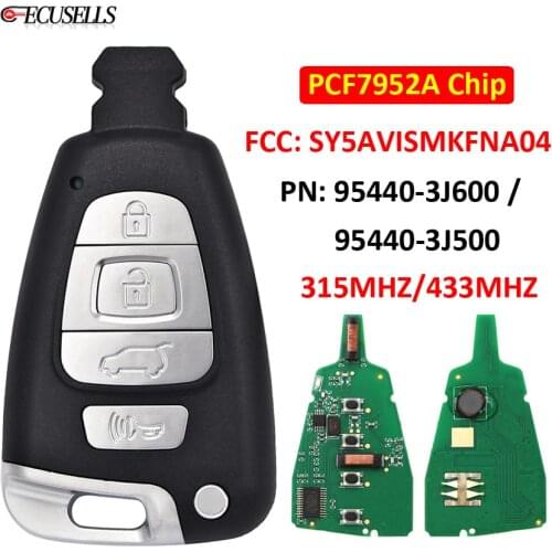 Remtoe Car Key 315Mhz 433Mhz PCF7952A Chip FCC ID: SY5AVISMKFNA04 PN: 95440-3J600 / 95440-3J500 for Hyundai Veracruz 2007 - 2012