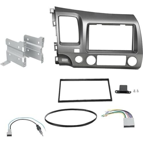 Car Radio Fascia Trim Kit, 2 Din Dash Panel DVD Frame Install Kit for Honda Civic 2006 2007 2008 2009 2010 2011