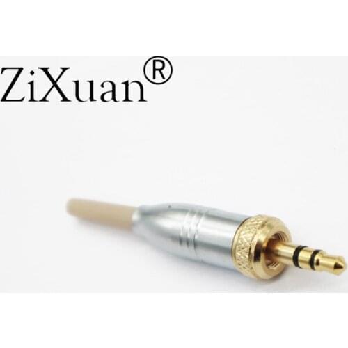 Free Shipping DIY 3.5mm 1/8" For sony Sennheiser Microphone Spare Plug adapter Stereo Screw Lock Connector Silver metal shell