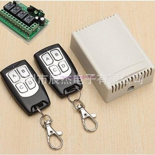 Dhl or fedex 100pcs Wireless Remote Control Switch DC 12V 4CH relay Receiver Module With 4 channel RF Remote 433 Mhz Transmitter