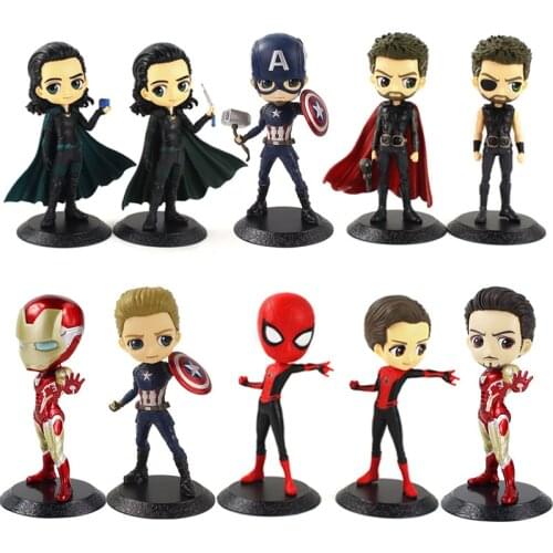 15cm Q Posket Avengers Endgame Thanos Spiderman Hulk Iron Man Captain America Thor Action Figure Toys Doll