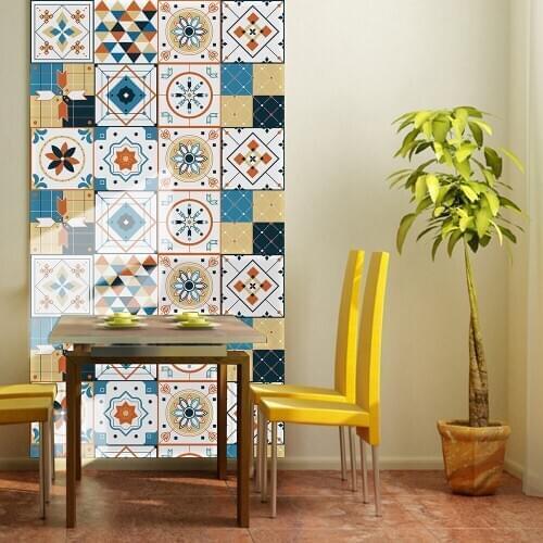 European decorative wallpaper waterproof and oil proof tile stickers 3d thick wear-resistant decorative stickers