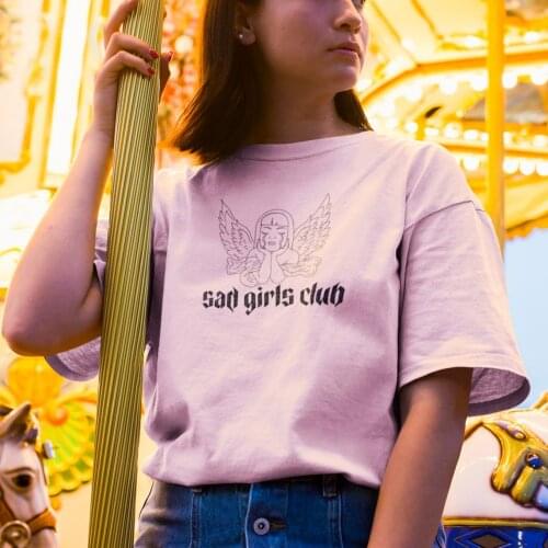 Angel T-Shirt Renaissance Angel 90s Aesthetic Crying Cherub Sad Girls Club graphic religion women fashion cotton unisex tops