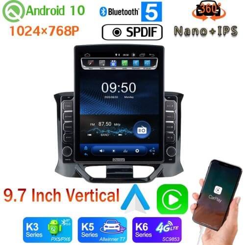 Head Unit Nano+IPS 9.7" Vertical Style Car Media Player GPS For LADA Xray X ray 2015-2019 Android 10 360 Camera PX6 4+64G Radio
