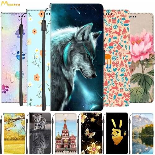 For Vivo V17 Pro Case Cute Wolf Cat Leather Cover For Vivo V17Pro Case Wallet Flip For VIVO V 17 Pro Vivov17 Pro 6.44'' V1909