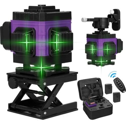 Laser Level 3D 12 Lines 360 Laser Leveling Device Vertical Horizontal Lines with 3° Self-leveling Function Green Laser Beam Line