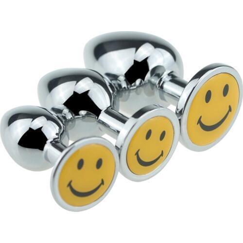 Male & Female Adult Toy Smiley Anal Dilator Anal Plug Prostate Massage Anal Plug Safety Toy Space Aluminum High Quality Material
