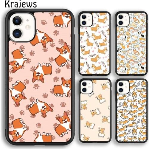 Krajews CUTIE CORGIS soft Phone Case Cover For iPhone 5s SE 2020 6s 7 8 plus X XS XR 11 12 mini pro max coque Shell