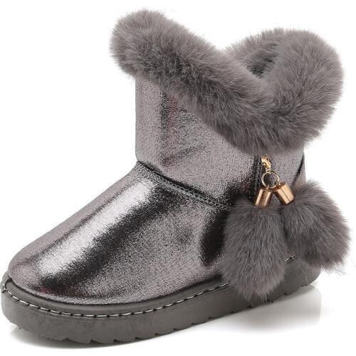 2020 New Handmade Waterproof Girls Boots Winter Fur Cotton Warm Kids Snow Boots For Girls Brand Rabbit Hair Children Shoes