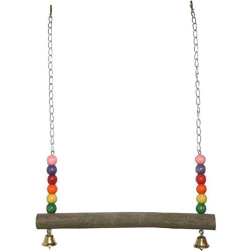 2021 New Chicken Swing Wooden Toy Hens Handmade Bird Cage Toys Parrot Macaw Training Stand Holder