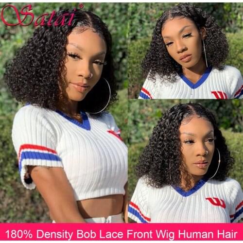 Bob Wig 4x4 Lace Closure Wig Pre Plucked Curly Bob Wig Malaysian Curly Human Hair Wig 180 Density Lace Front Human Hair Wigs