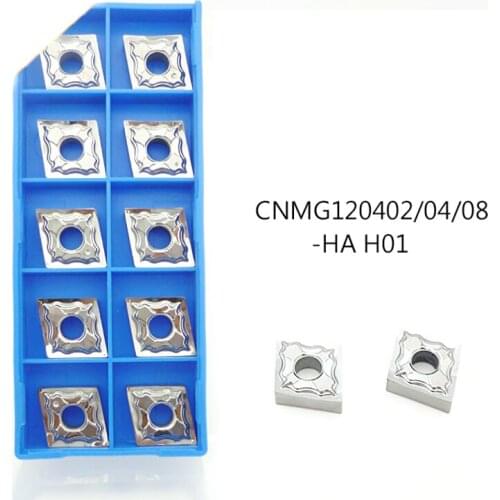 10pcs carbide inserts CNMG120404/120408/120402-HA H01 External Turning inserts Lathe Tool CNC aluminum processing