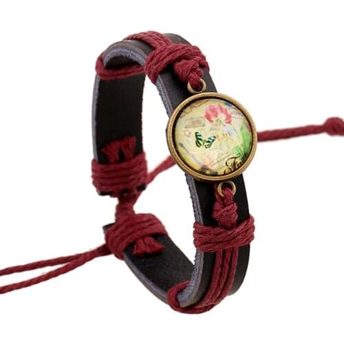 Romantic Round Charm Hand Woven Bracelets Vintage Hemp Rope Manual Holidays Jewelry Accessories Women Bangle Wristband Ornament