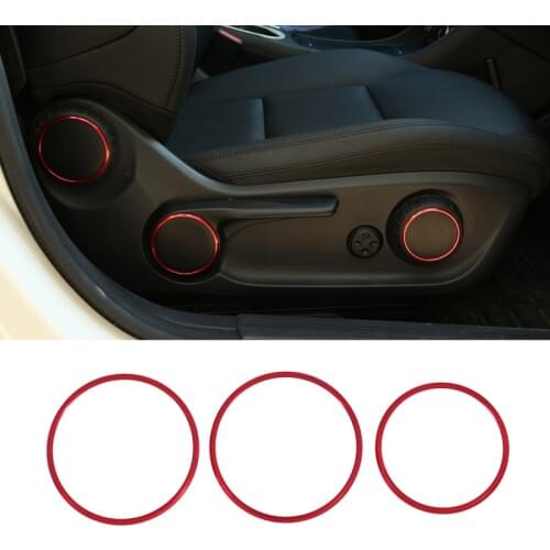 3Pcs Car Seat Adjustment Switch Knob Ring Cover Trim Red for Mercedes Benz A B GLA CLA Class W176 W117 W246 C117 A180