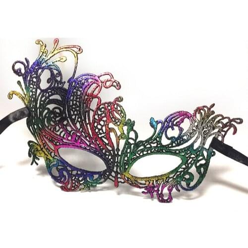 Sexy Lace Masquerade Ball Venice Eye Mask Halloween Masquerade Fancy Dress Party Bronzing Lace Eye Mask