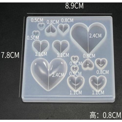 Cute Heart Epoxy Resin Silicone Mold Jewelry Fillings Pendant Accessory DIY Handmade Mini Puffy Heart Dried Flowers Mould Craft