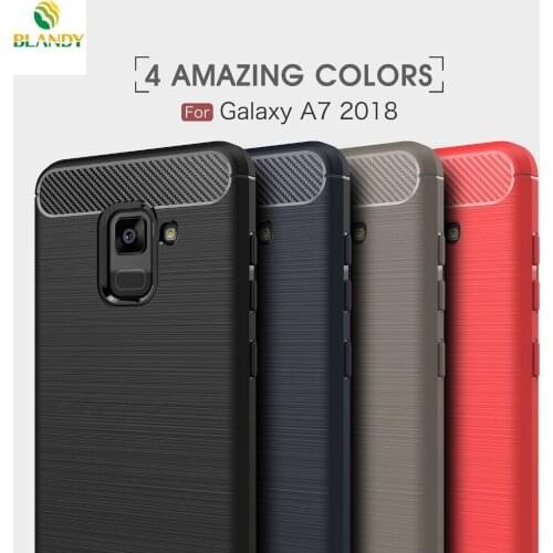 50pcs/lot for Samsung A7 2018 Carbon Fiber Silicone Back Case for Samsung A5 2018