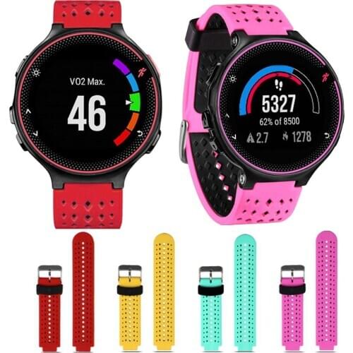 Multi-select color strap fashion soft silicone replacement Round buckle strap for Garmin Forerunner 220/230/235/620/630 bracelet