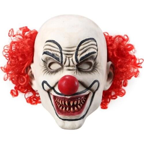 Freaky Clown Mask Adults Halloween Horror Circus Clown Fancy Dress Party Scary Latex Props