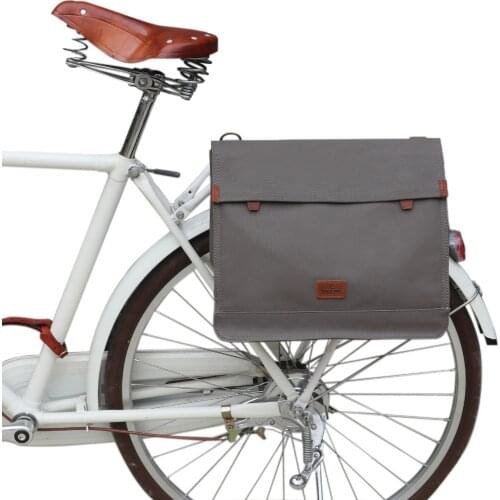 Tourbon Retro Bike Clip-on Pannier Shoulder Bag Bicycle Saddle Bag Rear Rack City Commuting Waterproof
