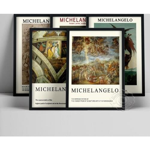Vintage Michelangelo Poster, The Virgin And Child With Saint John And Angels Oil Painting, The Torment Of Saint Anthony Wall Art