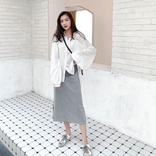 2020 Spring Autumn New Maternity Clothes Casual Loose Pregnant Women Cotton Split Skirt Pregnancy Clothing Maternity Soft Skirt