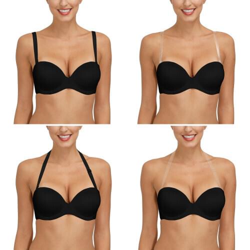 New Sexy Bras For Women Backless Halter Thin Wire Strapless Underwire Unpadded Bralette Push Up Cross Backless Multiway Quality