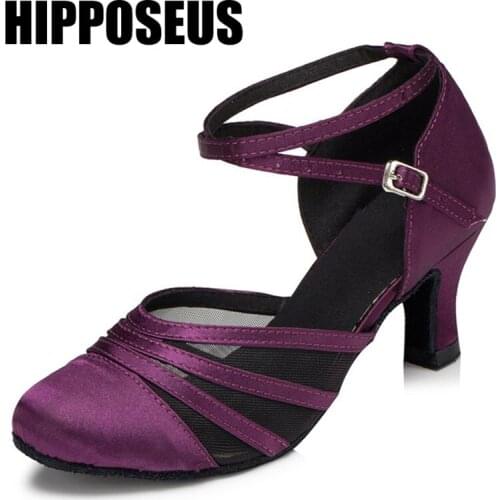 Dance Shoes for Latin Ladies Professional Dance Shoes High Heels Soft Girls Ballroom Tango Salsa Dance Shoes 5/6/7/7.5cm Heels