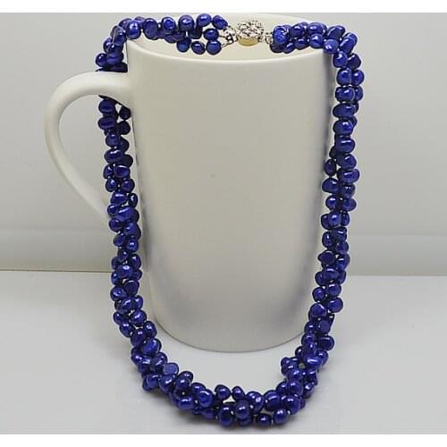 Perfect Women Gift Real Pearl Jewellery Dark Blue Baroque Genuine Freshwater Pearl Necklace 45cm Charming Women Gift Jewelry
