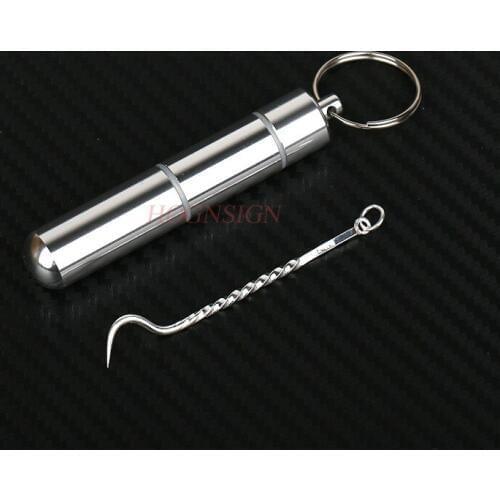 Tooth Stick Toothpick 990 Sterling Silver Hook High-grade Metal Toothpick Portable Holder Toothpick Tick Sale