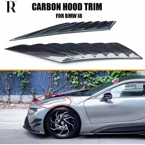 Carbon Fiber Front Hood Bonnet Fender Cover Trim For BMW I8 2014 UP
