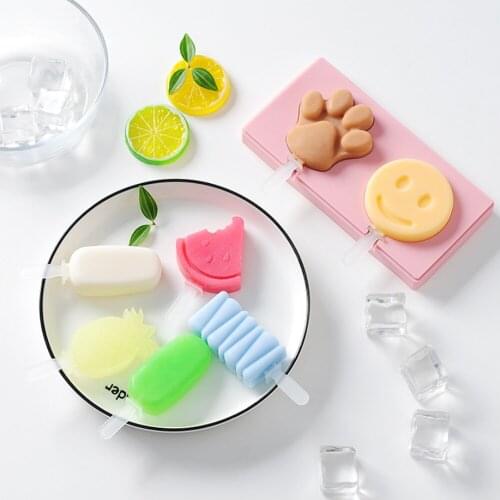 2/3 Cavity Creativity Fruit Ice Cream Mold Animal Popsicle Mold DIY Handmade Popsicle Silicone Mold Ice Cube Moulds Dessert Mold