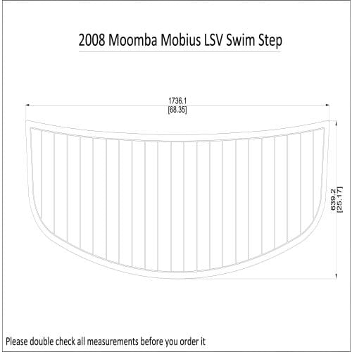 2008 Moomba Mobius LSV Swim Step Pad Boat EVA Teak Decking 1/4" 6mm