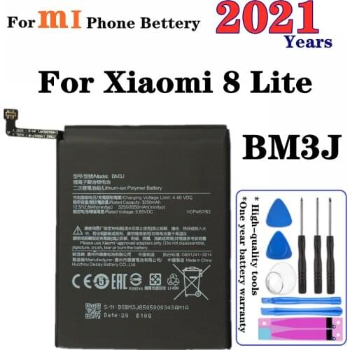2021 Years 100% Capacity Phone Battery BM3J For Xiaomi 8 Lite MI8 Lite Polymer Replacement Battery 3350mAh With Tools