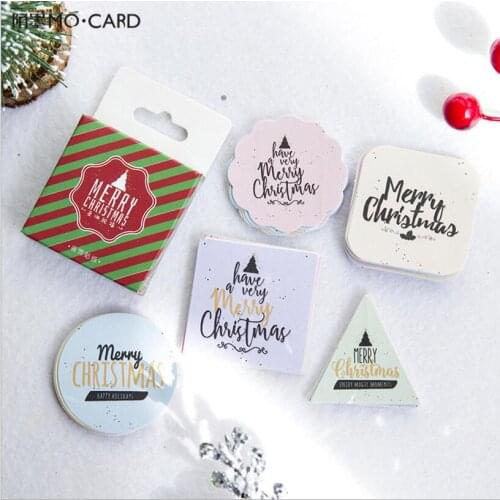 45pcs\box Christmas Blessing Boxed Sticker Cute Xmas Tree Card Diary Album Seal Decoration DIY Stickers label