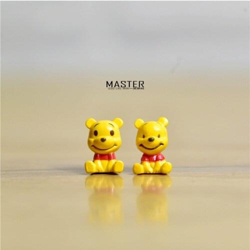 48pieces 1.5cm very small cute Winnie the Pooh figure toys subminiature collection toys DIY materials toys