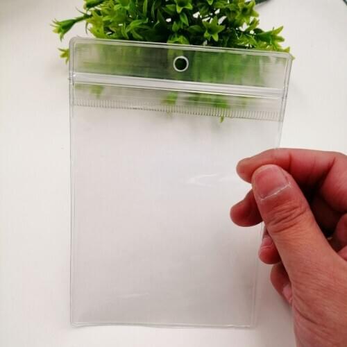 7.5x11cm Hook Clear Pvc Plastic Bag Reclosable Transparent Plastic Bag Gift Bags For Jewelry Self Seal Lock Zipper Bags Plastic