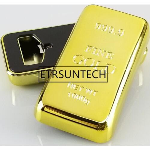 80pcs Kitchen Bottle Opener with Magnet Gold Bar Manual Beer Bottle Opener Refrigerator Magnet Kitchen Gadgets