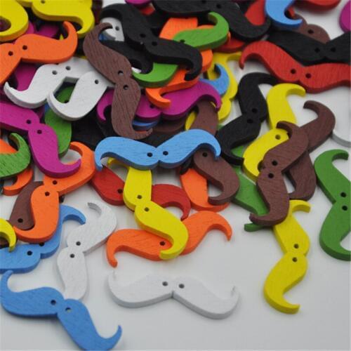 50pcs Mix DIY Accessories Wood Baby Kids Beard Sewing Craft WB302