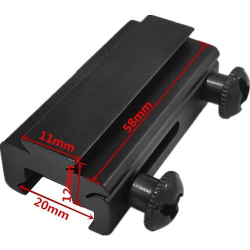 Aluminum Alloy 20mm Dovetail to 11mm Extension Weaver Picatinny Scope Mount Base Adapter