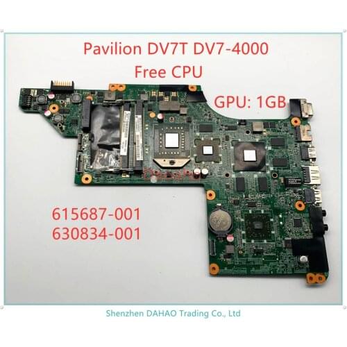 （Free CPU） FOR HP PAVILION DV7 DV7-4000 Laptop motherboard DAOLX8MB6E1 630834-001 615687-001 mainboard with GPU:1GB 100% TEST OK