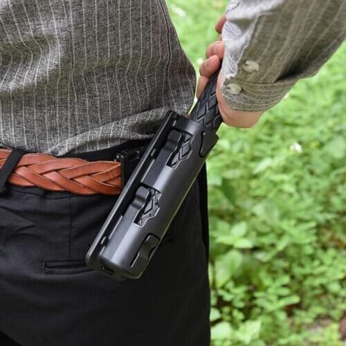 Military 360 Degree Rotation Baton Case Holster Extensible Black Baton Holder Pouch EDC Hunting Self Defense Safety Survial Kit