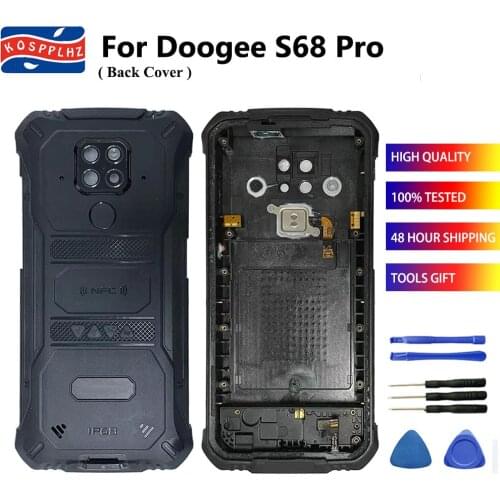 Original For Doogee S68 Pro S68Pro Back Cover Case Original Battery Cover Back Housing Add Fingerprint Key Replace Part + Tools